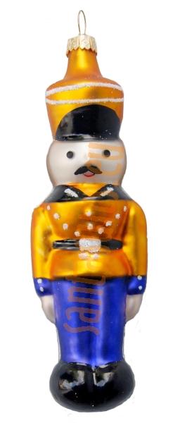 Blue &amp; gold tin soldier ornament