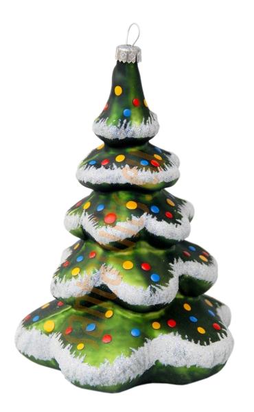 Large green decorated Christmas tree ornament