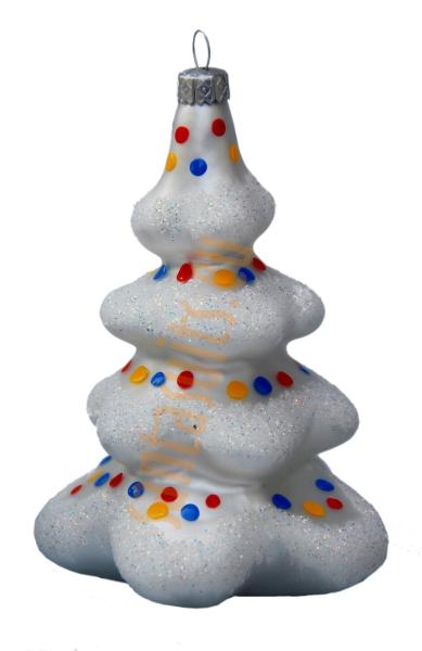 Large white decorated Christmas tree ornament