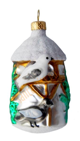 White birdhouse ornament