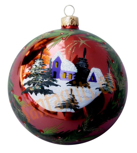 Hand-painted ball ornament, design 2