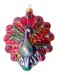Pink &amp; turquoise peacock ornament