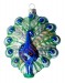 Silver &amp; green peacock ornament