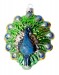 Green &amp; silver peacock ornament