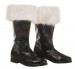 Artificial leather Santa boots (ecru faux fur)
