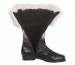 Artificial leather Santa boots (ecru faux fur)