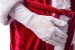 long white Santa's gloves and Velour Santa suit