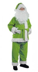 Light olive green Santa suit - jacket, trousers and hat
