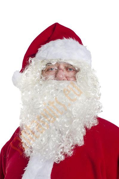 short curly white Santa beard with wig