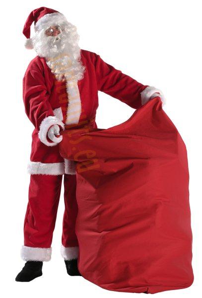 Santa suit with jacket and sack, big red sack for presents