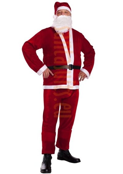 Thin plush Santa suit – 5 parts - wholesale