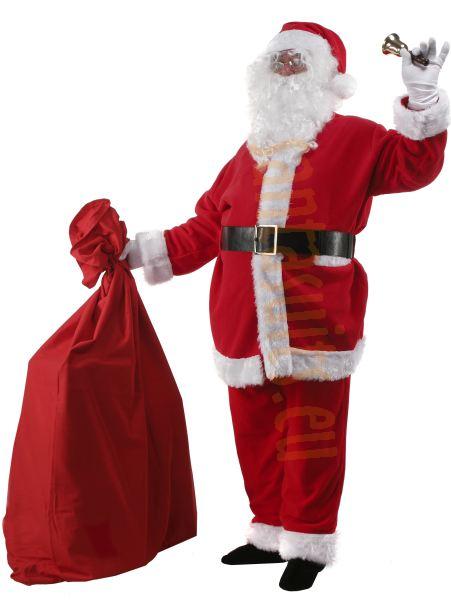 Santa suit made of fleece - complete (bell, gloves, T-shirt)