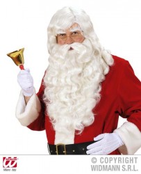 very long white Santa beard with wig