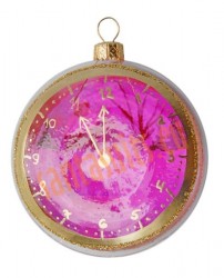 Pink clock ornament