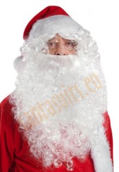 long white Santa beard (12"/30cm) with wig - front view