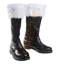 black leather Santa boots (artificial leather)