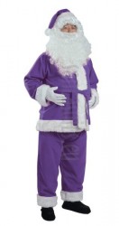 purple Santa suit made of fleece - jacket, trousers, hat