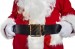 black leather Santa belt with Santa suit with long faux fur