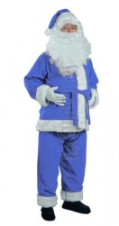 blue Santa suit - jacket, trousers and hat