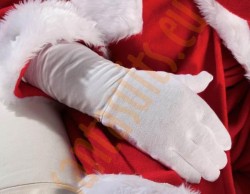 long Santa gloves, long white cotton gloves