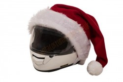 Santa hat for motorcycle helmets