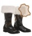 Real leather Santa boots (ecru faux fur)