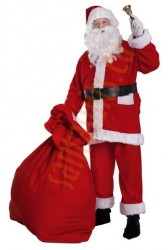 Santa suit made of fleece - complete (bell, gloves, T-shirt)