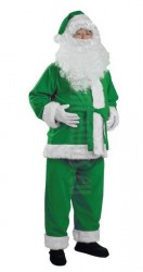leaf green Santa suit made of fleece - jacket, trousers and hat